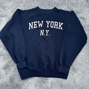 John Galt Brandy Melville New York Sweatshirt One Size Navy Oversized Crewneck